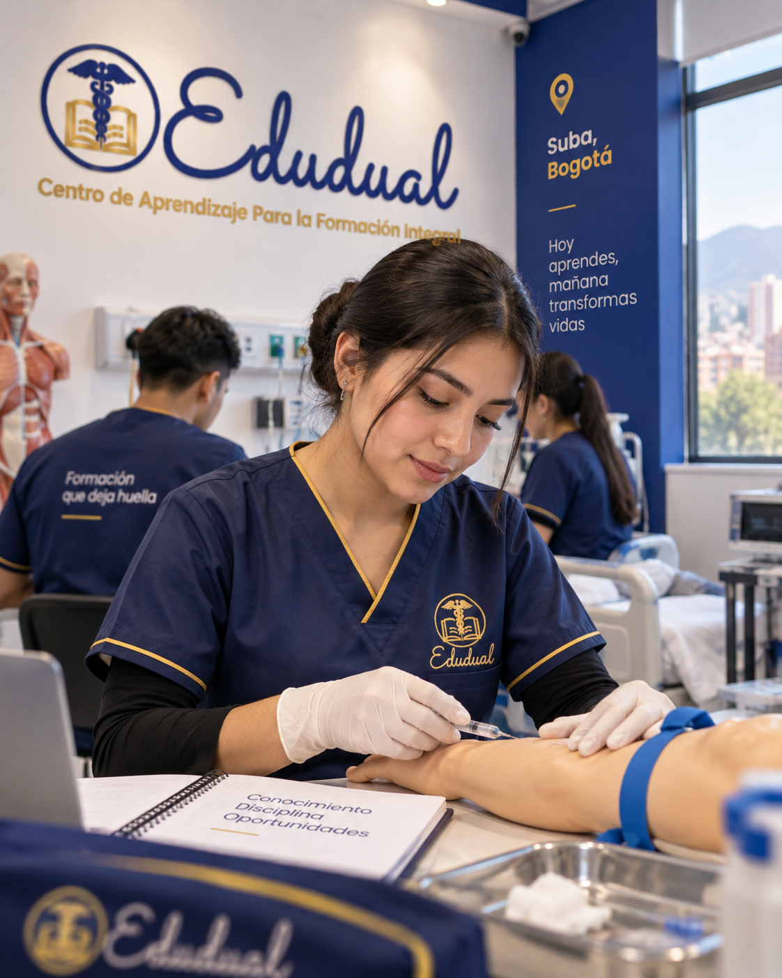 Estudiante de EDUDUAL en su proceso de formación presencial en Suba