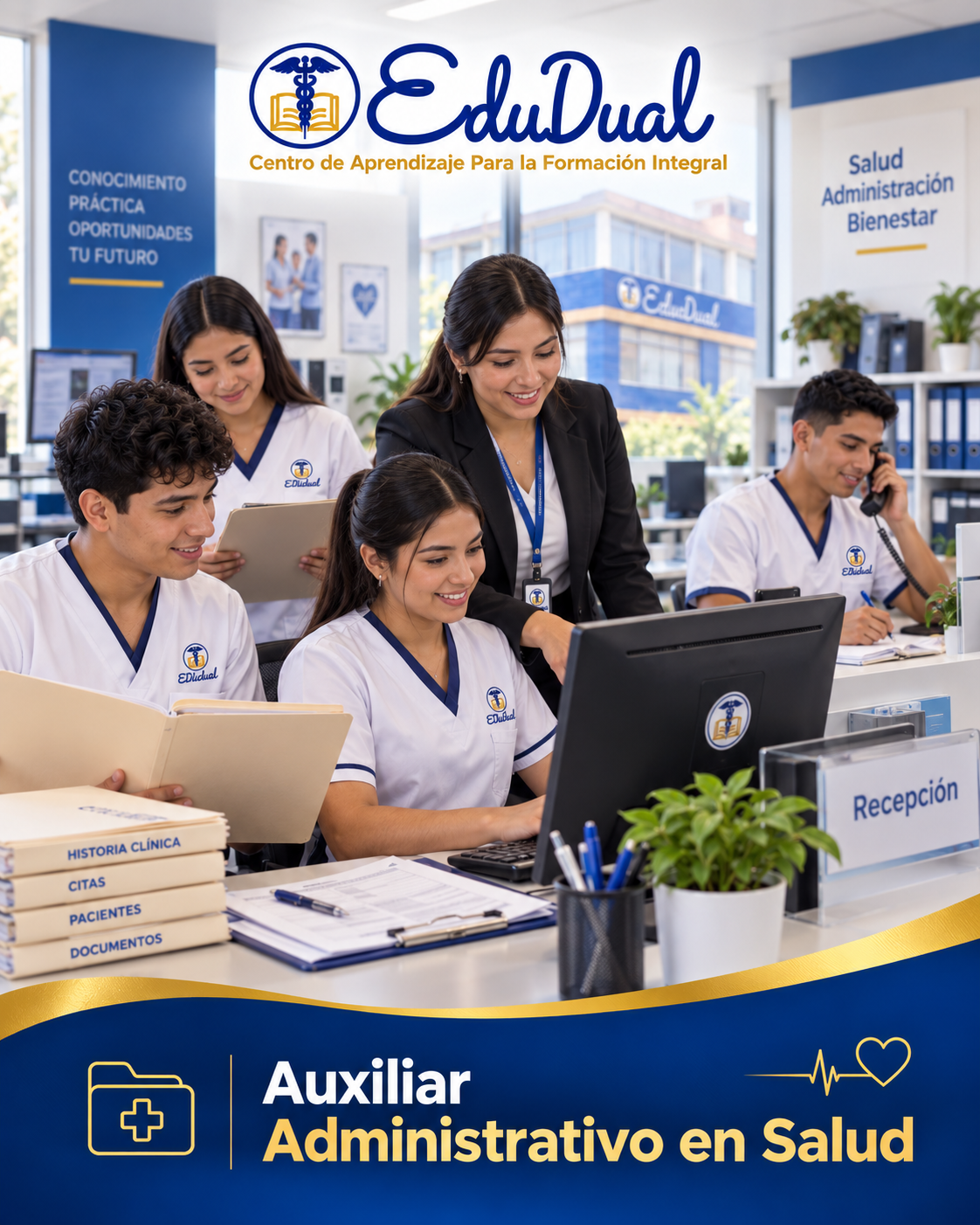 Formación orientada a Auxiliar Administrativo en Salud en EDUDUAL