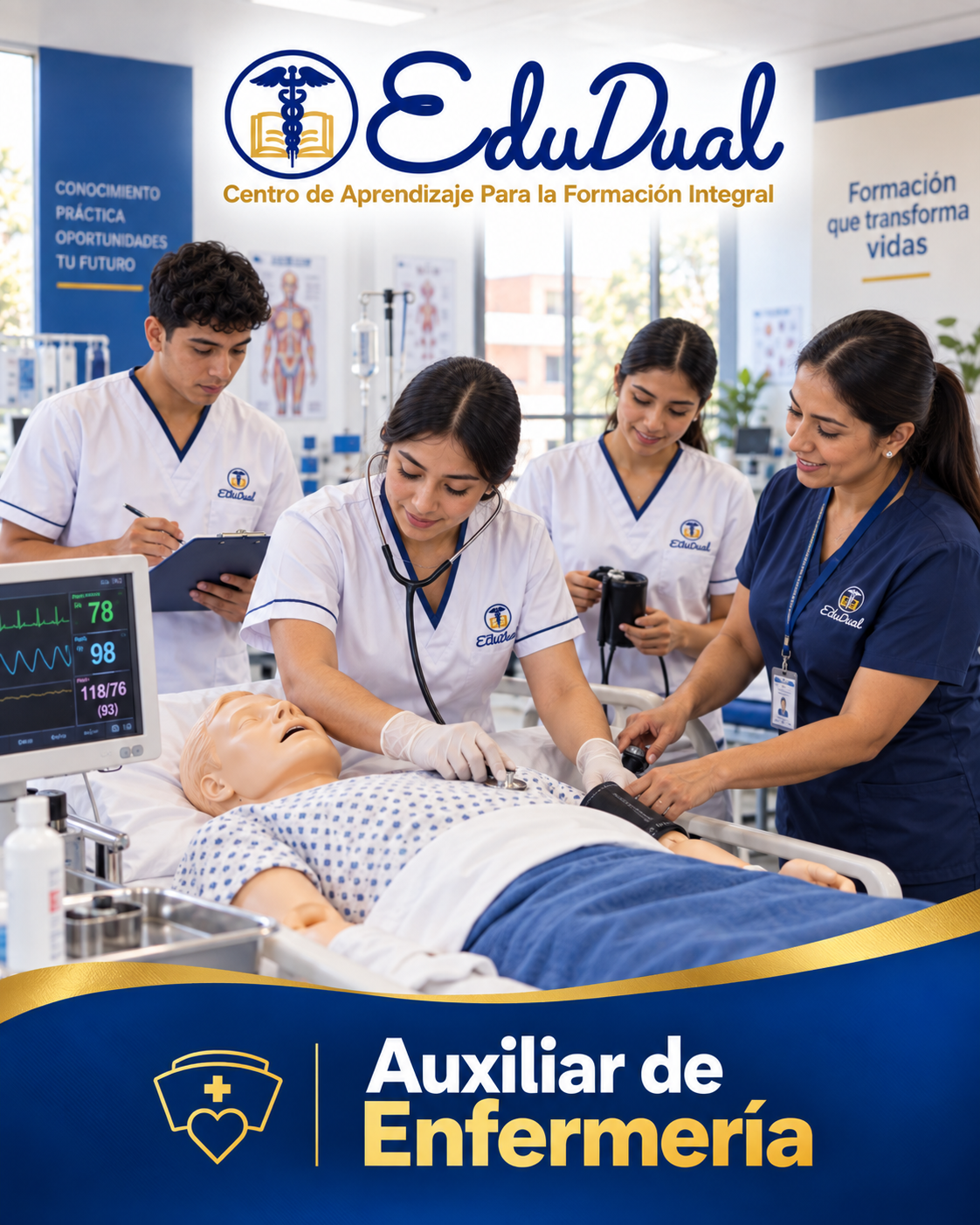 Formación orientada a Auxiliar de Enfermería en EDUDUAL